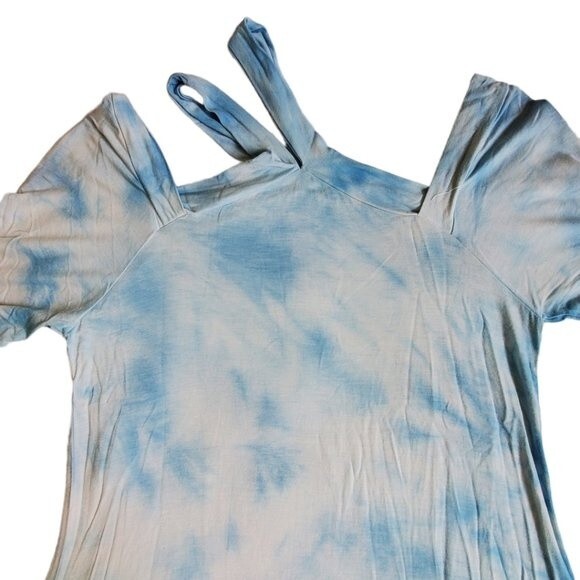 Andree by UNIT blue white tye dye top sz S - Picture 4 of 10